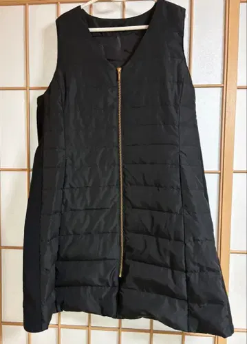 Ranan 블랙 슬리브리스 퀼팅 베스트 L 사이즈