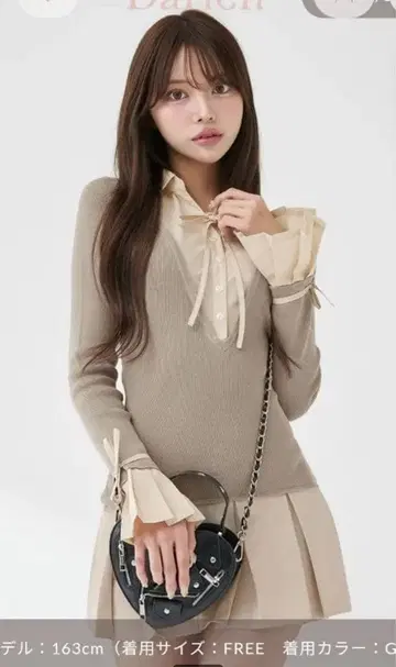 Darich 셔츠 도킹 플리츠 미니 원피스 Free GRY