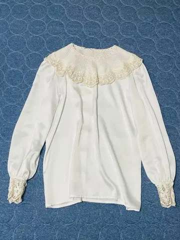 [ 빈티지 ] 블라우스 화이트 자수 레이스