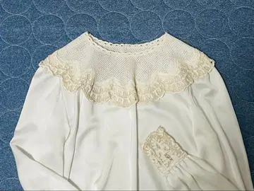 [ 빈티지 ] 블라우스 화이트 자수 레이스