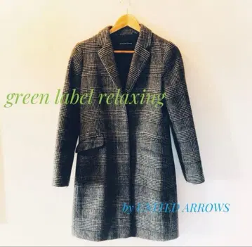 그린 레이블 릴랙싱 글렌체크 코트 38