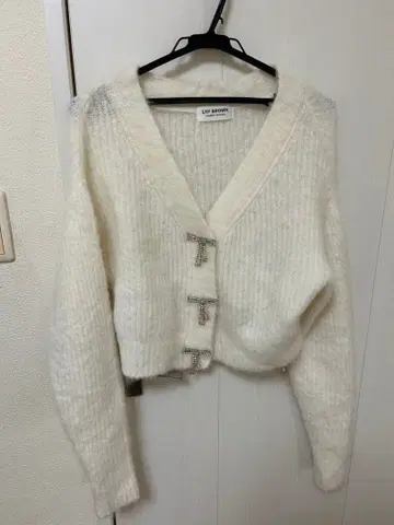 릴리 브라운 CANDY STOCK 비쥬 리본 니트 가디건