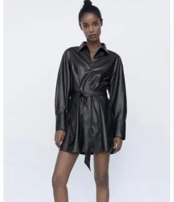 ZARA 인조 가죽 원피스