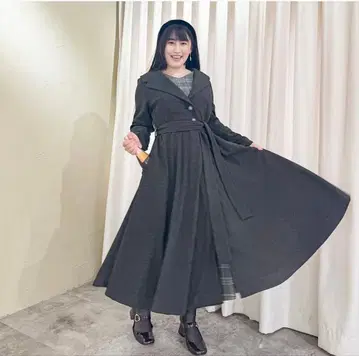 CINEMATIQ 스트레치 헤링본 코트 블랙