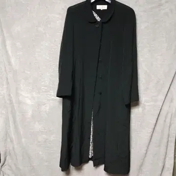 SAISON DE MIKI 블랙 롱 코트 실크 100% 사이즈 38