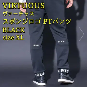 [ VIRTUOUS ] 남성용 스펀지 로고 PT 팬츠 BK LL 사이즈