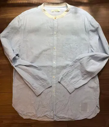 올드조 노카라 셔츠 블루 화이트