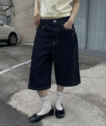 UNE MANSION 하프 팬츠 데님