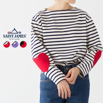 SAINT JAMES 보더 긴팔 T셔츠