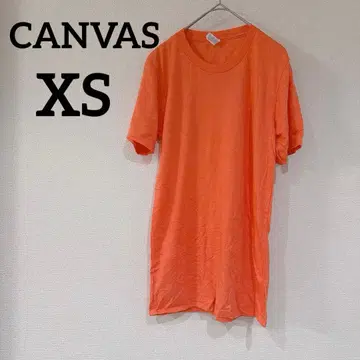 새상품급 CANVAS [ XS ] 오렌지 T셔츠 심플T셔츠 반팔