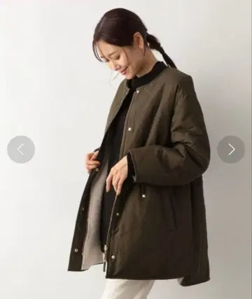 글로벌 워크 리버서블 퀼트 블루종 카키 프리 사이즈