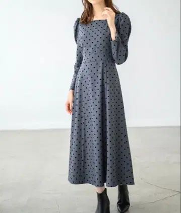미슈마슈 플로키 도트 원피스 그레이