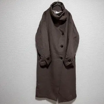 새상품 리엔다 2WAY H/N 오버 울 CT 롱 코트 스탠드 칼라