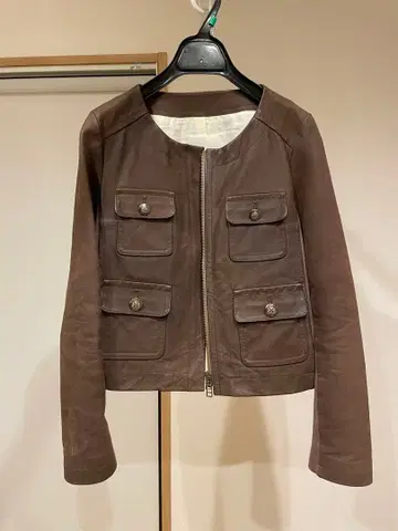 바빌론 브라운 가죽 자켓