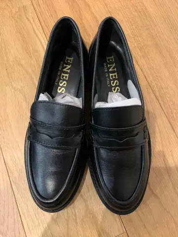 ENESS 천연 가죽 22.0-22.5 블랙 로퍼
