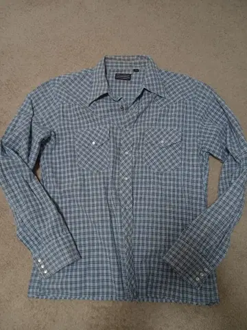 웨스턴 셔츠 블루 체크 사이즈 L