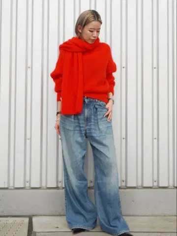 AP STUDIO surprise 모헤어 믹스 풀오버 레드