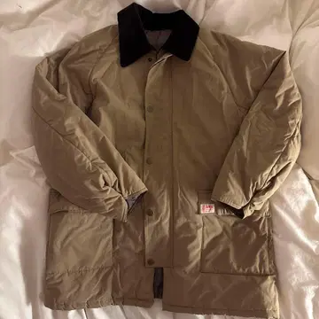 카키 나일론 자켓 코듀로이 옷깃