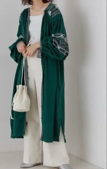 [차오패닉 티피] india 컬러 자수 원피스 그린 루즈핏