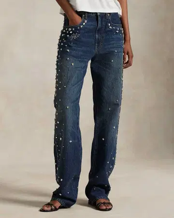 폴로 랄프로렌 하이라이즈 릴랙스 청바지