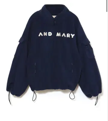 Mary 로고 플리스 자켓 네이비 아우터 자켓