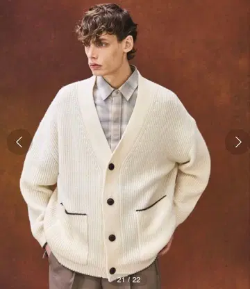 PUBLIC TOKYO 오버 사이즈 라인 가디건 02 니트 가디건