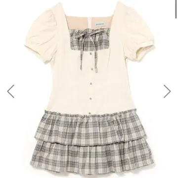 bubbles 리본 데님 원피스 아이보리