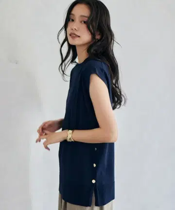 BARNYARDSTORM / 사이드 버튼 심플 니트 핸드 워셔블