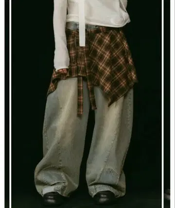 Knuth Marf shirt wrap denim pants/blue