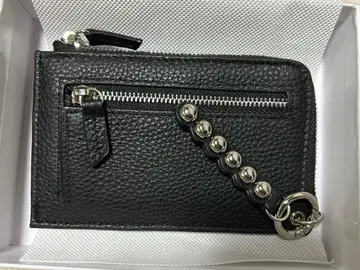 이아 파피요네 천연 가죽 스터드 프래그먼트 케이스 블랙