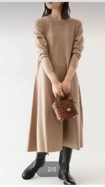 [WEB 한정판] SLOBE IENA 워셔블 플레어 니트 원피스