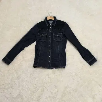 다크 데님 레이스 긴팔 셔츠 nuovo x nuovo