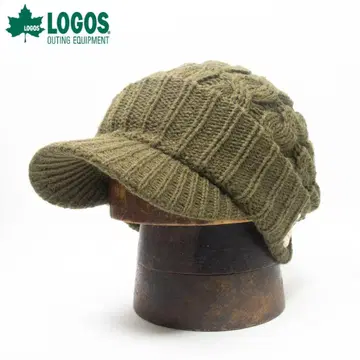 새상품 LOGOS 로고스 케이블 짜임 니트 헌팅 캡 카키