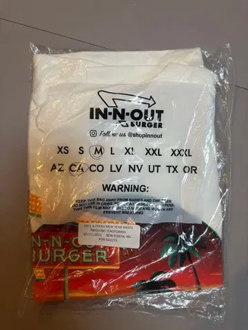 IN-N-OUT BURGER t shirt 2021