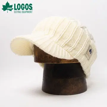 새상품 LOGOS 로고스 케이블 짜임 니트 헌팅 캡 화이트