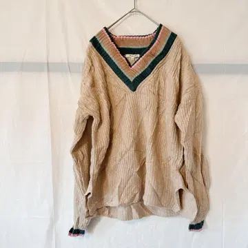 새상품급 Madewell 베이지 V넥 스웨터 [ S ] 긴팔 겨울 의류