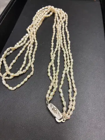 [ 유품 정리 ] 담수 펄 트리플 목걸이