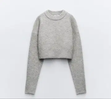 그레이 크롭 니트 긴팔