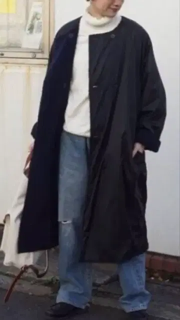 저널 스탠다드 LUXE 모헤어 시프 노카라 코트 리버서블