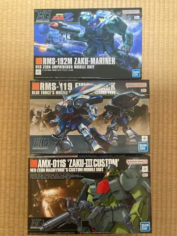 HG ZZ 건담 프라모델 3체 세트