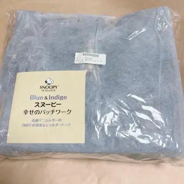 SNOOPY 스누피 행복의 패치워크 데님 가죽 숄더백