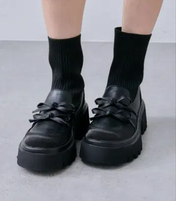 OLIVE des OLIVE 리브 니트 더블 리본 로퍼