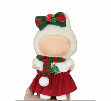 러브브 크리스마스 의상 인형용 의류 4종 세트 러브브 스티커 씰 5장 덤