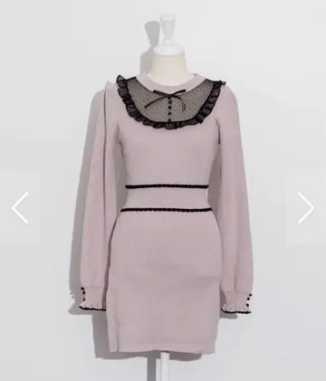 pium 피 튤프릴 도리 니트 원피스