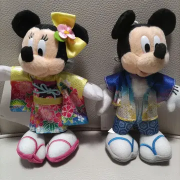 미키 미니 일본풍 키링 2개 세트