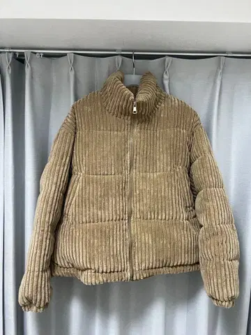 베이지 코듀로이 다운 자켓 s