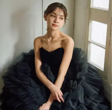 벨로아 튤 티어드 드레스 (W302BK)