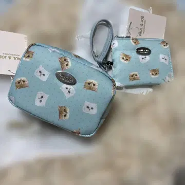 새상품 폴앤조 악세 소와 릴 달린 패스 케이스 파우치 고양이 누넷 집시