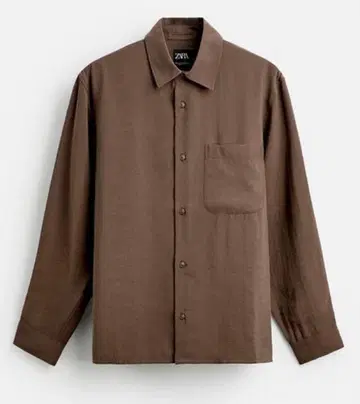 ZARA 브라운 긴팔 셔츠 M 사이즈