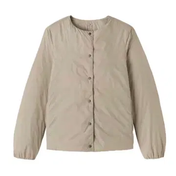 새상품 경량 다운 노카라 자켓 빅 사이즈 XL 여성 라이트 베이지